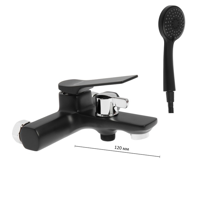 Смеситель для ванны Accoona A63122F, однорычажный, короткий излив, черный Смеситель для ванны Accoona A63122F, однорычажный, короткий излив, черный