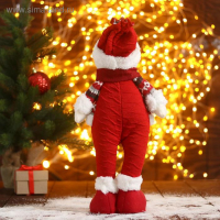 Мягкая игрушка "Снеговик-пузатик" 12х40 см, бело-красный