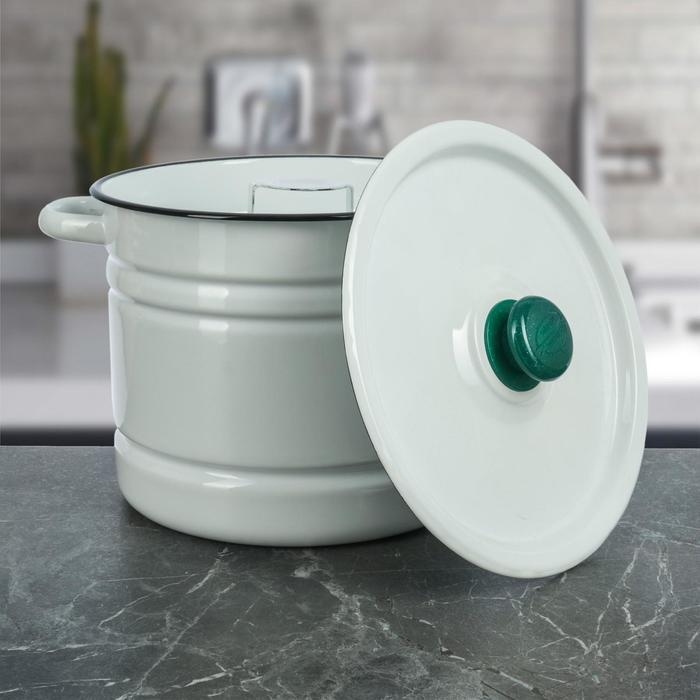 Мантоварка-позница эмалированная, 9 л, 3 вставки, цвет белый Мантоварка-позница эмалированная, 9 л, 3 вставки, цвет белый