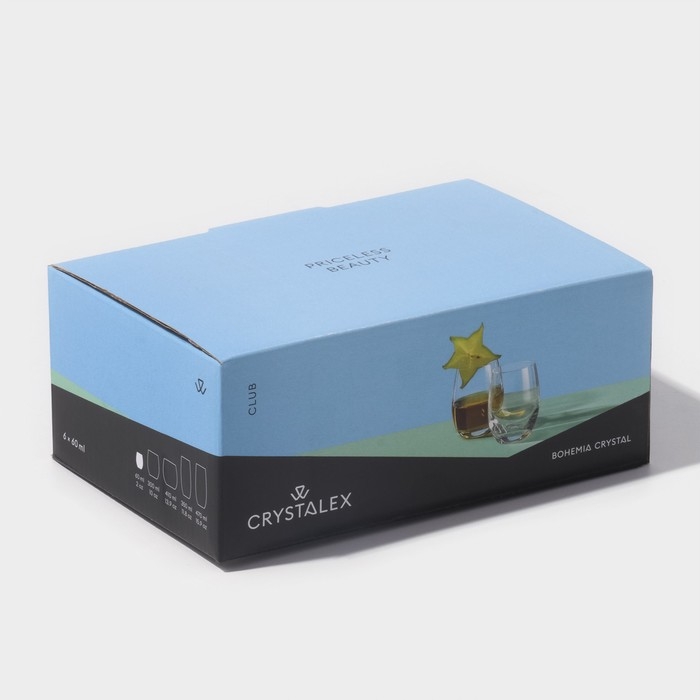 Набор стопок Bohemia Crystal &laquo;Клаб&raquo;, 60 мл, 6 шт