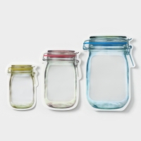 Пакеты для хранения с защелкой &laquo;Баночки&raquo;, 0,9 л, 0,5 л, 0,15 л