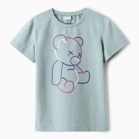 Футболка детская MINAKU "Gummy bear", цвет аквамарин, рост 98 см