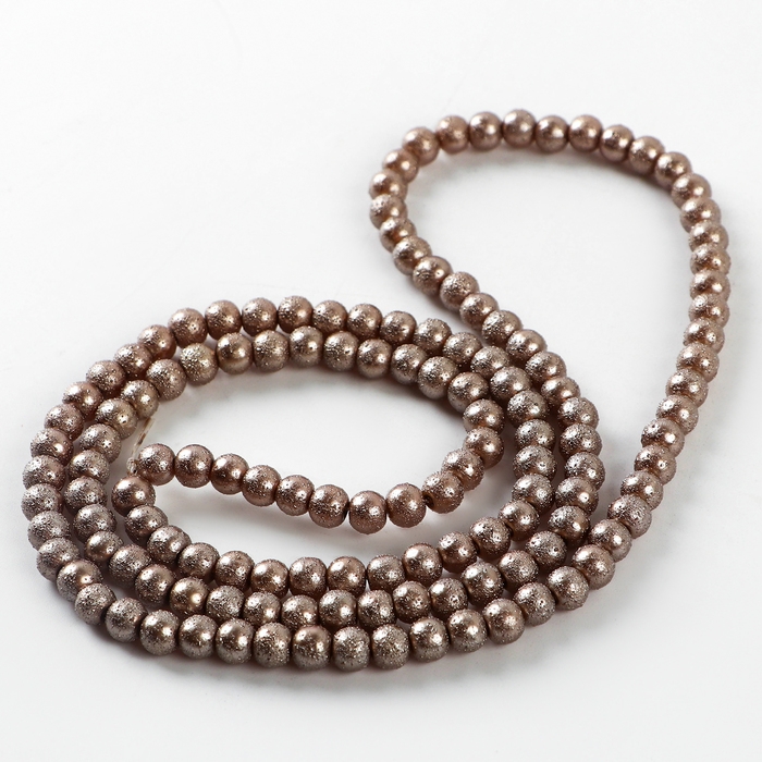 Бусины из стекла, набор 140 шт., размер 1 шт. 6 &mdash; мм, цвет коричневый