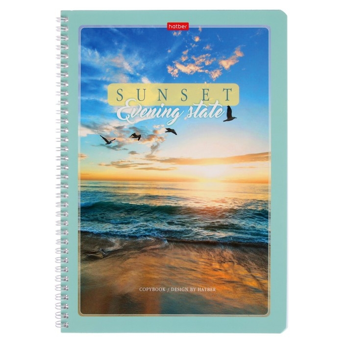 Тетрадь А4, 80 листов, в клетку на гребне Тетрадь А4, 80 листов, в клетку на гребне "Закаты", обложка мелованный картон, блок офсет, МИКС