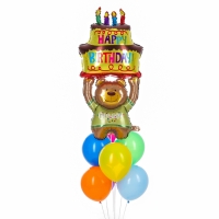 Набор шаров «Happy Birthday. Медведь», латекс, фольга, 8 шт. Набор шаров «Happy Birthday. Медведь», латекс, фольга, 8 шт.