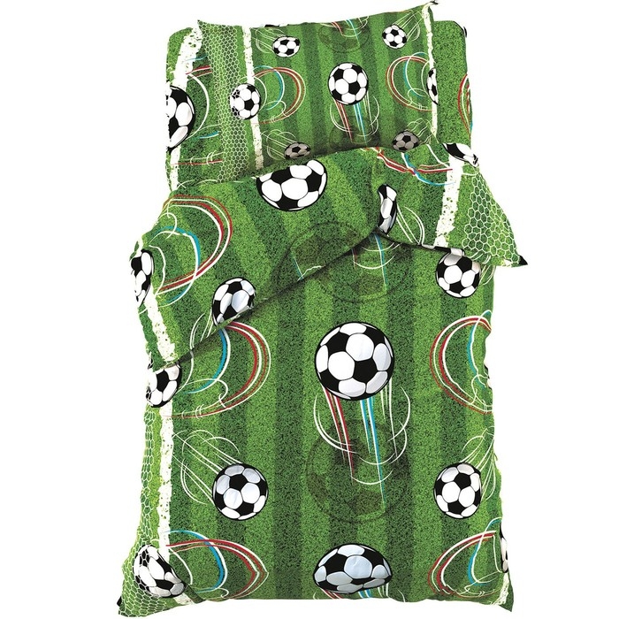 Постельное бельё Этель 1,5 сп &laquo;Футбол&raquo; 143х215 см, 150х214 см, 50х70 см -1 шт, 100% хлопок, бязь 125 г/м2