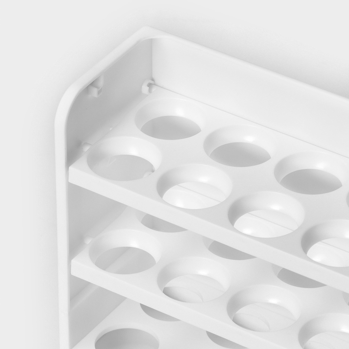 Контейнер для яиц, 30 ячеек, 25&times;10&times;19.5 см, цвет белый