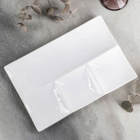 Менажница фарфоровая 4 ячейки Wilmax, 30&times;20 см, цвет белый