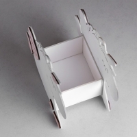 Кашпо деревянное для цветов и подарков "Единорог", розовое, 23х11х23 см Кашпо деревянное для цветов и подарков "Единорог", розовое, 23х11х23 см