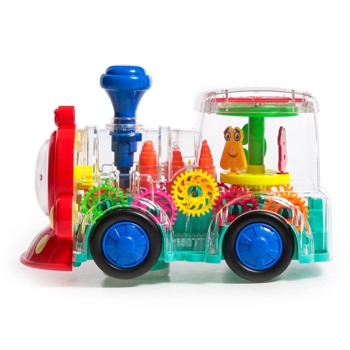 Паровоз «Шестерёнки», световые и звуковые эффекты, работает от батареек Паровоз «Шестерёнки», световые и звуковые эффекты, работает от батареек