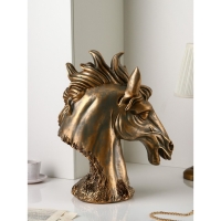 Фигура &laquo;Голова коня&raquo;, полистоун, 51 см, цвет бронза
