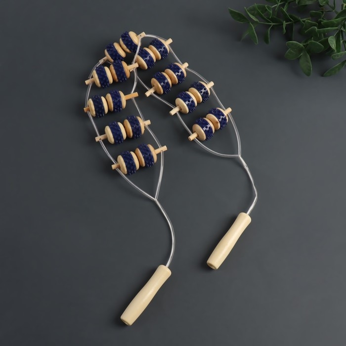 Массажёр-лента для спины, 9 звеньев, деревянный, с шипами, 84 × 7,5 × 3 см Массажёр-лента для спины, 9 звеньев, деревянный, с шипами, 84 × 7,5 × 3 см