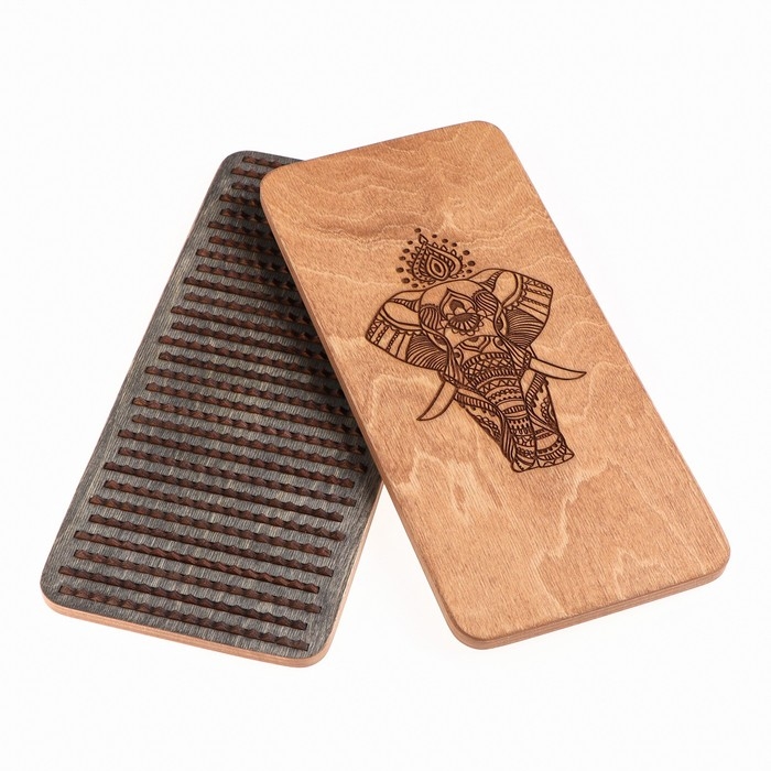 Садху, доска с гвоздями из дерева, для йоги Садху, доска с гвоздями из дерева, для йоги "Слон", для начинающих, шаг 8 мм, 14 х 30 см