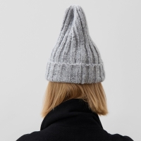 Шапка женская MINAKU с подворотом, размер 54-56, цвет серый Шапка женская MINAKU с подворотом, размер 54-56, цвет серый