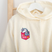 Халат махровый детский "Единорог", р-р 28, цв.молочный 340 г/м2 хл.100% с AIRO Халат махровый детский "Единорог", р-р 28, цв.молочный 340 г/м2 хл.100% с AIRO