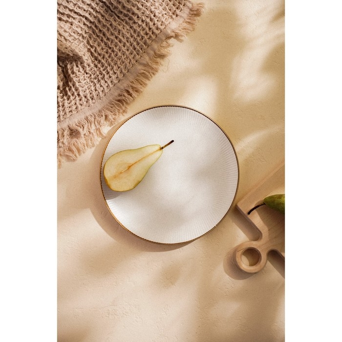 Тарелка обеденная фарфоровая SL Home «Волна в камне», d=25,5 см, цвет белый Тарелка обеденная фарфоровая SL Home «Волна в камне», d=25,5 см, цвет белый