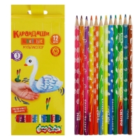 Карандаши 12 цветов Каляка-Маляка "Мультиколор", 3 цвета в грифеле Карандаши 12 цветов Каляка-Маляка "Мультиколор", 3 цвета в грифеле