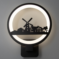 Бра 2496/1 LED 15Вт 4000К черный 24х24х30 см