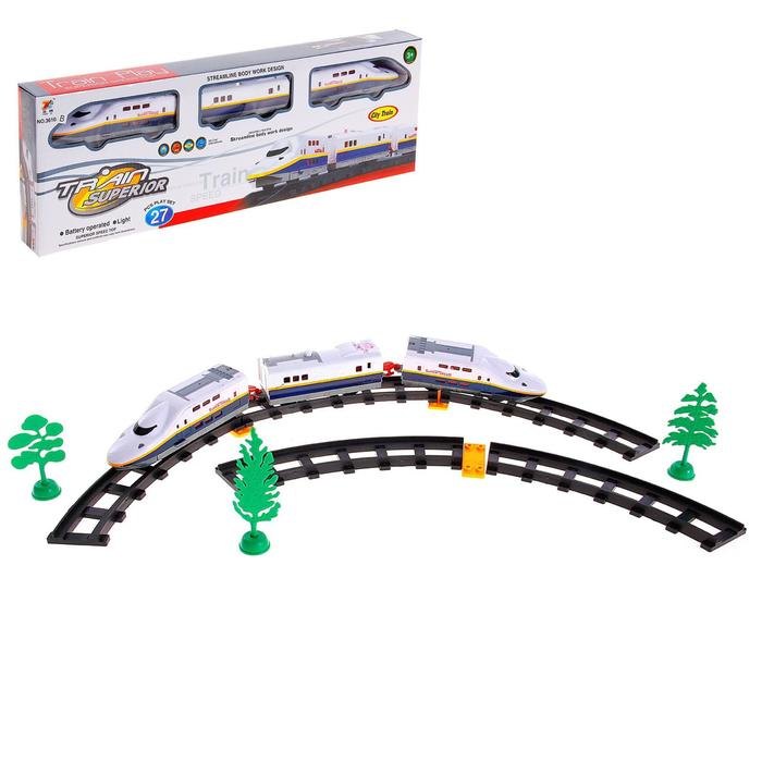 Железная дорога «Скоростной электропоезд», световые эффекты, 27 деталей Железная дорога «Скоростной электропоезд», световые эффекты, 27 деталей
