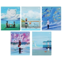 Тетрадь 48 листов в клетку на скрепке View, обложка мелованный картон, ламинация SoftTouch, МИКС Тетрадь 48 листов в клетку на скрепке View, обложка мелованный картон, ламинация SoftTouch, МИКС