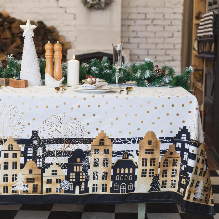 Скатерть &laquo;Этель: Золотой город&raquo;, 110 &times; 147 см с ГМВО, 100 % хлопок, саржа, 190 г/м&sup2;