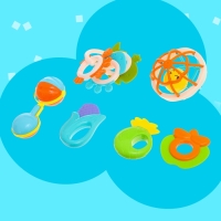 Набор погремушек с прорезывателями для зубов, 9 предметов Набор погремушек с прорезывателями для зубов, 9 предметов