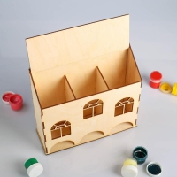 Заготовка для декупажа "Чайный домик низкий" 3 секции 25 х 8 х 23 см Заготовка для декупажа "Чайный домик низкий" 3 секции 25 х 8 х 23 см