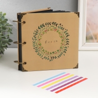 Фотоальбом на кольцах 30 листов "Свежесть" чёрные листы 18х18 см Фотоальбом на кольцах 30 листов "Свежесть" чёрные листы 18х18 см