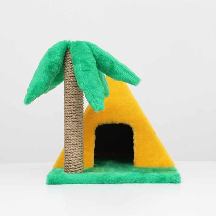 Домик для кошек Домик для кошек "Пирамидка", с когтеточкой "Пальма", 38 х 40 х 61 см