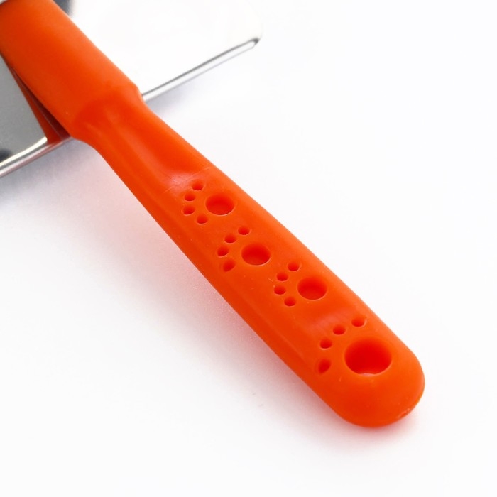 Пуходерка Пуходерка "Лапки" средняя с каплями, 9 х 12 см, оранжевая