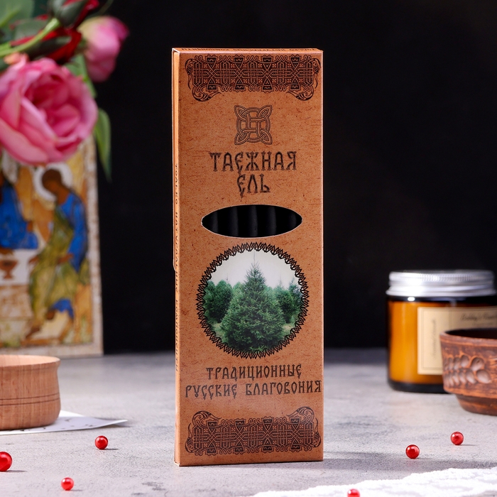 Набор традиционных русских благовоний Набор традиционных русских благовоний "Таёжная ель", 7шт + подставка
