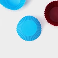 Набор форм для выпечки Доляна «Риб.Круг», силикон, 7×3,3 см, 6 шт, цвет МИКС Набор форм для выпечки Доляна «Риб.Круг», силикон, 7×3,3 см, 6 шт, цвет МИКС