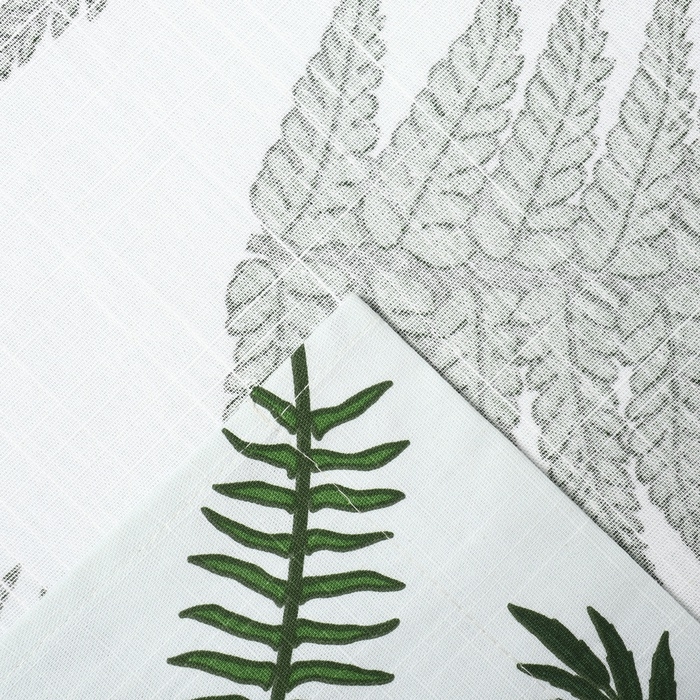 Комплект штор для кухни с подхватами Этель "Папоротник", 150х180 см - 2 шт, репс 220 г/м2, 100% хл