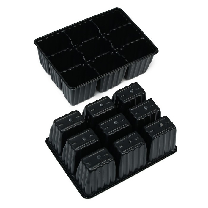 Мини-парник для рассады, 40 &times; 16 &times; 13 см, 2 вставки, 18 ячеек, Greengo