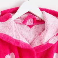 Халат махровый детский Крошка Я «Сердечки» размер 28, цвет розовый, 100% хлопок 360 г/м2 Халат махровый детский Крошка Я «Сердечки» размер 28, цвет розовый, 100% хлопок 360 г/м2