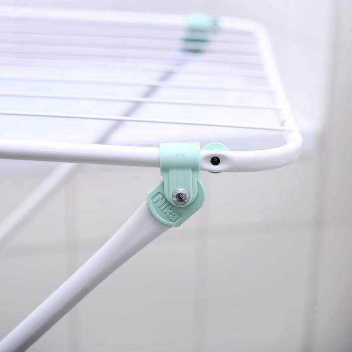 Сушилка для белья напольная складная, рабочая длина 10 м, цвет белый Сушилка для белья напольная складная, рабочая длина 10 м, цвет белый