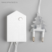 Гирлянда &laquo;Нить&raquo; 4 м с насадками &laquo;Сердечко&raquo;, IP20, прозрачная нить, 20 LED, свечение белое, 8 режимов, 220 В