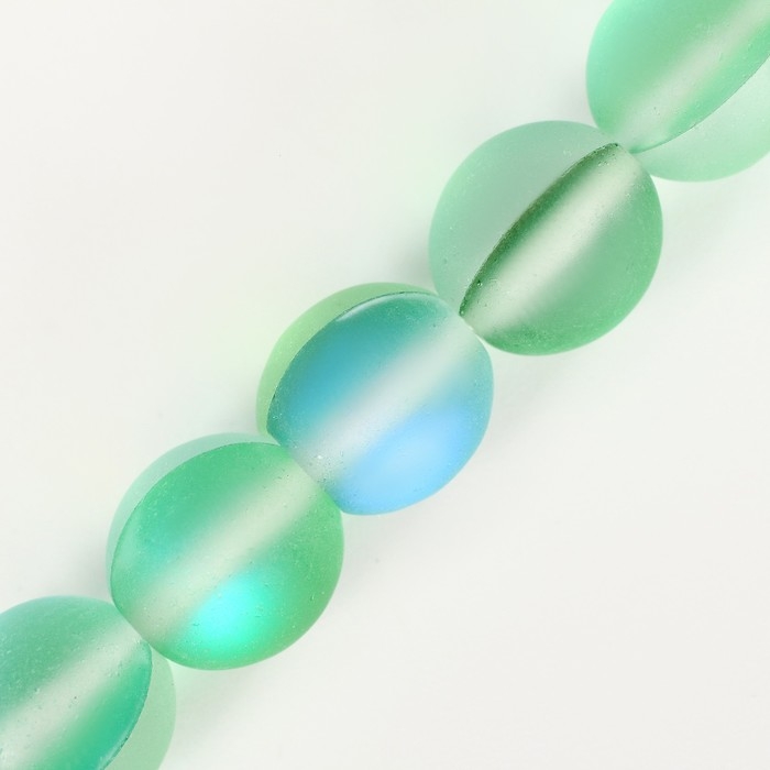 Бусины из натурального камня &laquo;Кошачий глаз&raquo;, набор 46 шт., размер 1 шт. &mdash; 8 мм, зелёный