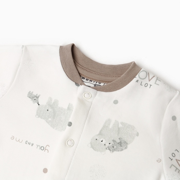 Кофточка детская, цвет белый/мишки, рост 68 см