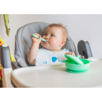 Нагрудник силиконовый, с карманом &laquo;Слон&raquo;, цвет серый