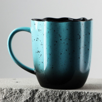Кружка керамическая неровный край &laquo;Синяя&raquo;, 350 мл, цвет синий