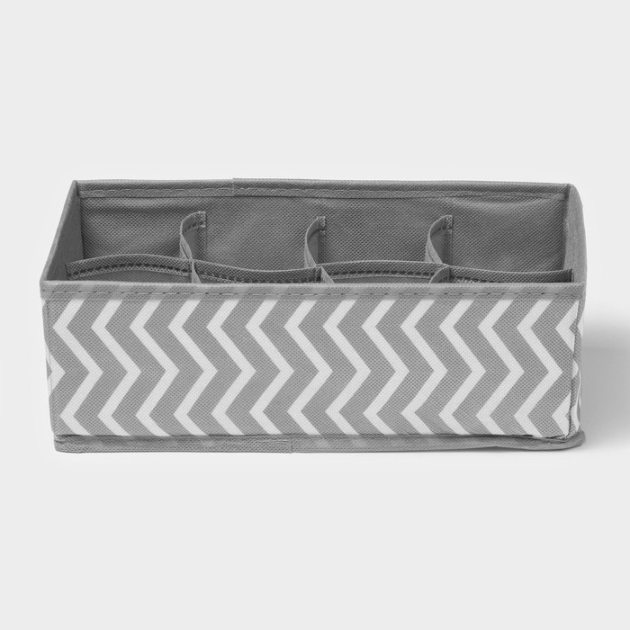 Органайзер для хранения белья «Симетро», 8 ячеек, 29×14×10 см, цвет серый Органайзер для хранения белья «Симетро», 8 ячеек, 29×14×10 см, цвет серый