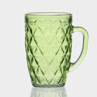 Кружка стеклянная, 400 мл, цвет и текстура МИКС