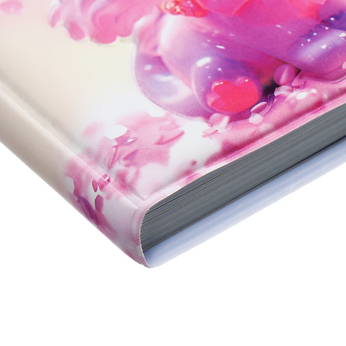 Записная книжка подарочная 96л,линия, цветной блок,обложка ПВХ 3D Кошка (9,5х10,5см)