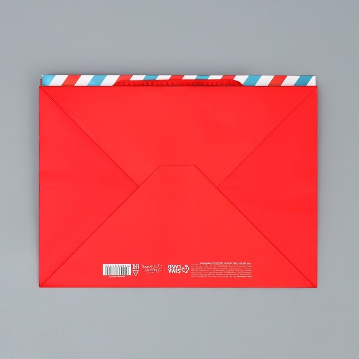 Пакет подарочный новогодний с широким дном &laquo;Новогодняя почта&raquo;, 25 х 19 х 18 см