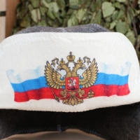 Шапка - ушанка для бани "Герб" Шапка - ушанка для бани "Герб"
