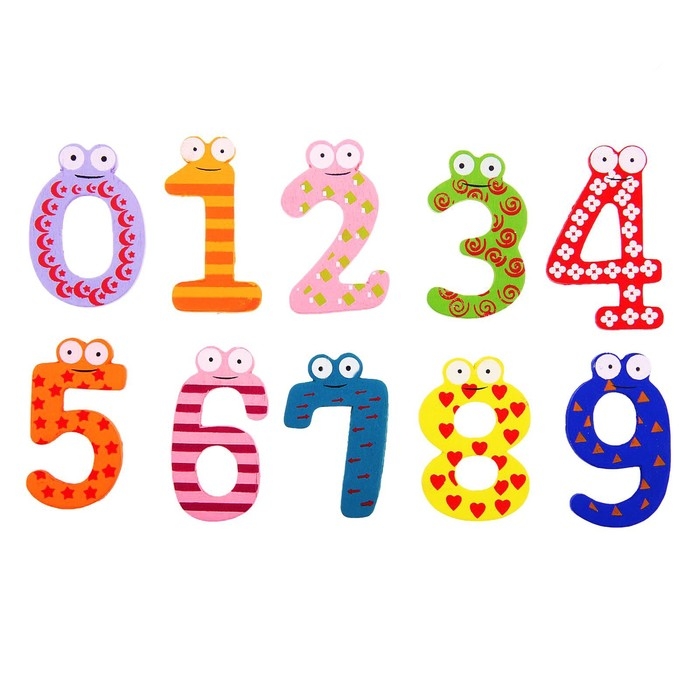 Цифры на магните, набор 10 шт., цифра: 6 &times; 4 см