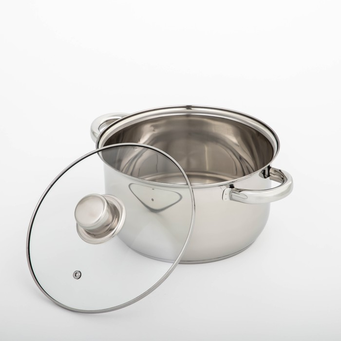 Кастрюля с крышкой из нержавеющей стали Доляна &laquo;Классика&raquo;, 3 л, d=20 см