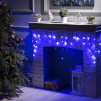 Гирлянда &laquo;Бахрома&raquo; 1.8 &times; 0.5 м, IP20, тёмная нить, 48 LED, свечение синее, 8 режимов, 220 В