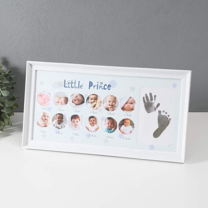 Фоторамка на 12 фото 3х3 см с штемп.подушкой Фоторамка на 12 фото 3х3 см с штемп.подушкой "Маленький принц" белая 2х38х20 см